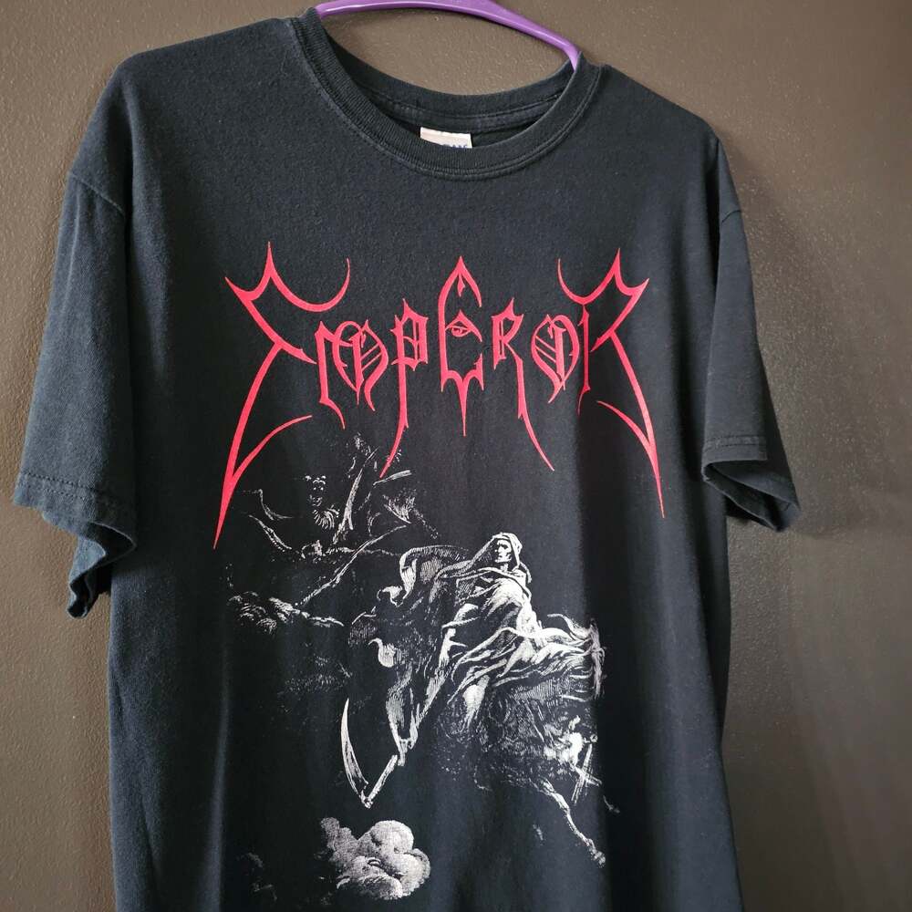 Emperor Rider Pentagram Black Metal Band T-Shirt Medium